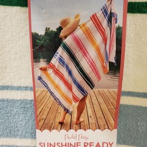 Packed Party 35x70 Striped Tassel Fringed Oversized Beach Towel NWT